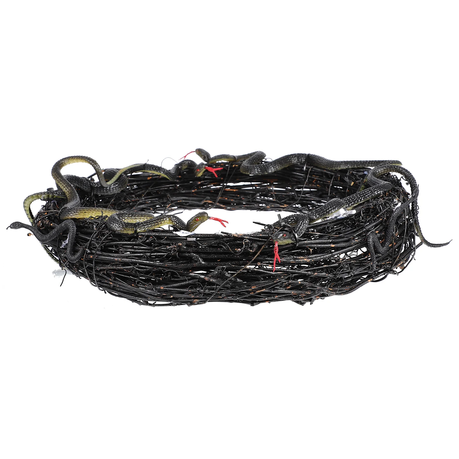 

Out Door Decor Simulation Black Snake Garland Wall Hanging Halloween Novel Wreath Rubber Haunted House Pendant