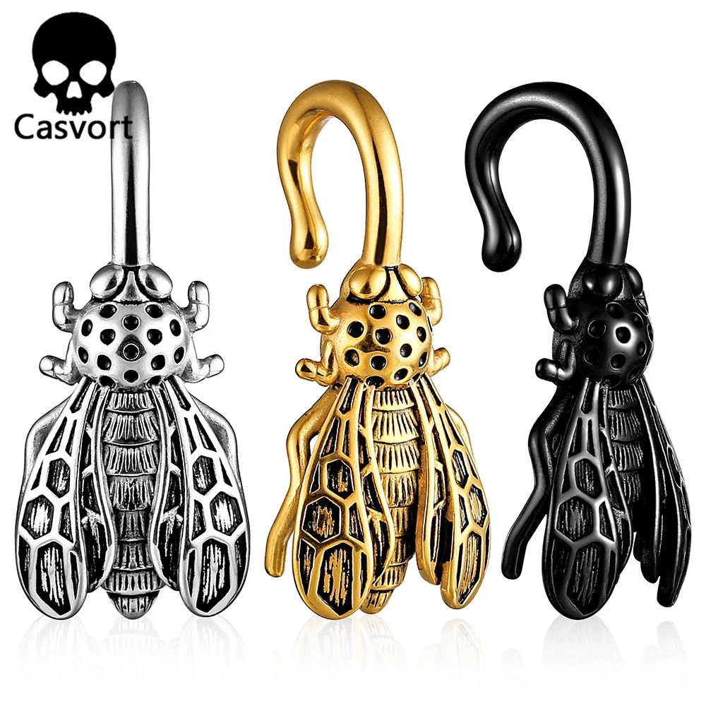 Casvort 2 шт. 4 мм 6 г из нержавеющей стали 316L вешалка для ушей пчела беруши носилки