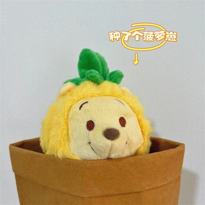 

Disney Pineapple Winnie The Pooh Cute Plush Doll Backpack Pendant Kawaii Fluffy Stuffed Doft Key Chain Toy Kid Christmas Gifts
