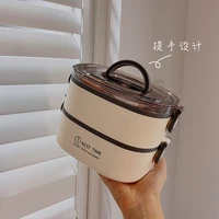 japanese style stainless steel insulated lunch box office worker sealed multi layer double layer lunch box womens portable