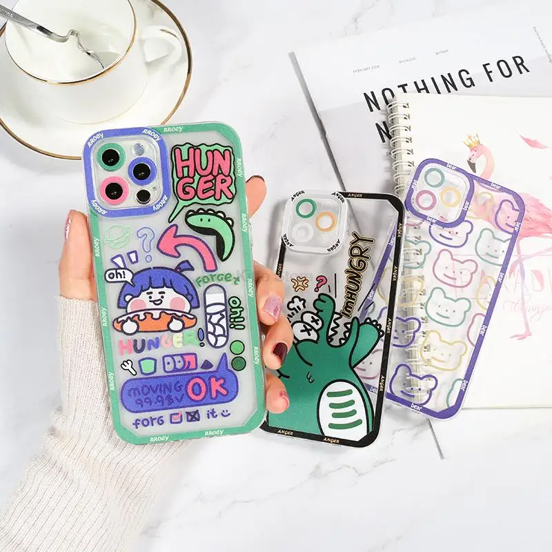 

For iPhone 13 Pro Max Case For Apple iPhone 11 12 Pro Max XR X XS MAX 7 8 SE 2020 Silicone Soft Cover Cartoon Shockproof Fundas