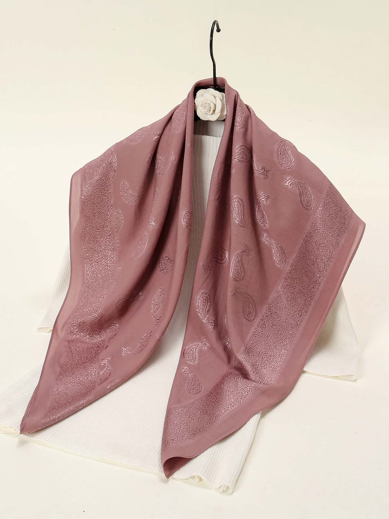 Модный квадратный цветочный шарф с Пейсли для женщин мусульманский мгновенный