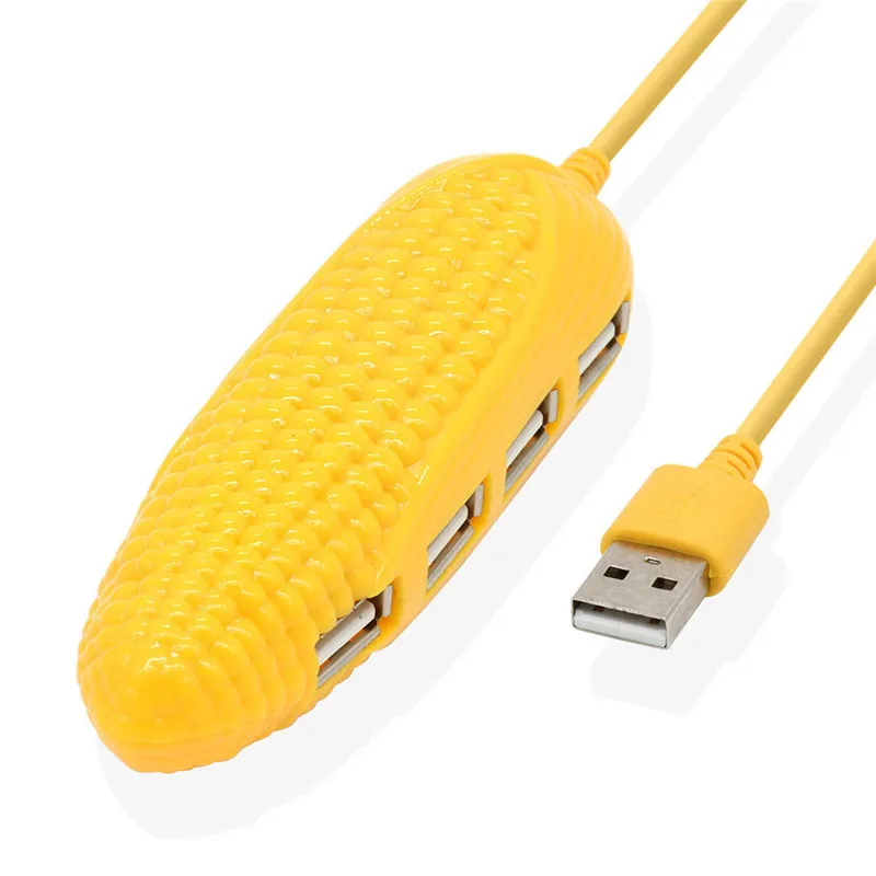 

Corn Cartoon USB Hub 4 Ports Multi USB Splitter Adapter Cute Hub USB 2.0 Extender Data Transfer Charging For Laptop Accessories