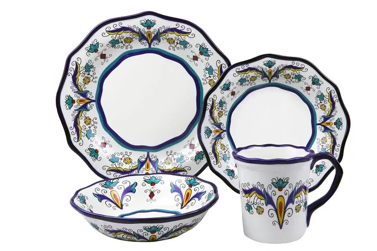 

Samana Collection 16 Piece Wavy Edge Stoneware Set By Lorren Home Health and Safety Tableware