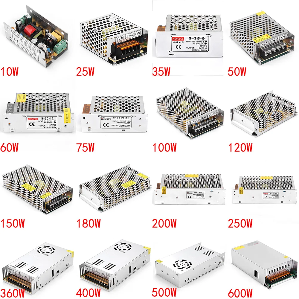 

5V 12V 24V 36V Power Supply SMPS 5 12 24 36 V AC-DC 220V TO 5V 12V 24V 36V 1A 2A 3A 5A 10A 20A 30A Switching Power Supply SMPS