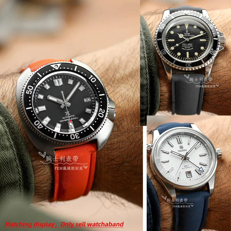 Фото Универсальный резиновый ремешок для часов Seiko Prospex Omega Seamaster Citizen, серый, 20 мм, 21 мм, 22 мм, 24 мм, мягкий ремешок для мужских часов, аксессуары №3
