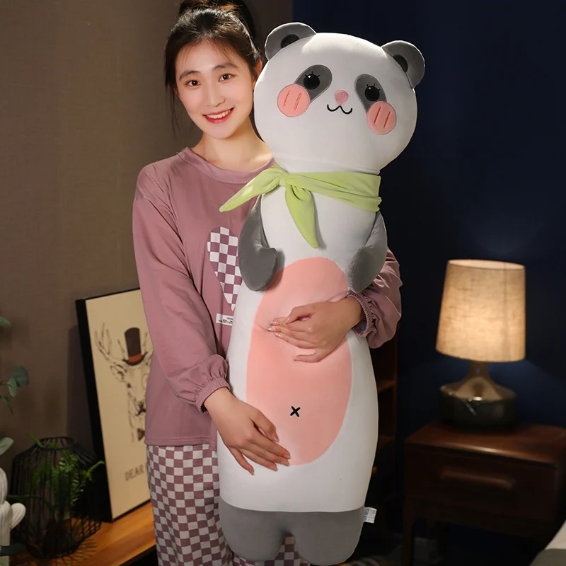 

100cm Soft Cute Shark Long Plush Throw Pillow Stuffed Animal Panda Deer Cats Doll Bed Sleep Pillow Cushion Home Decor Girls Gift