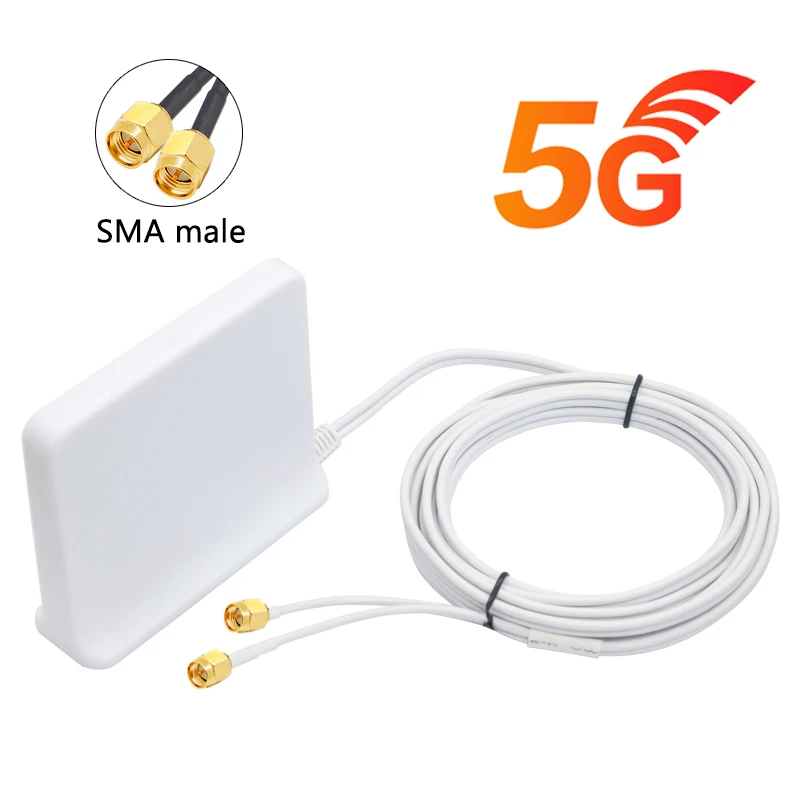 Signal Boost 5G 4G LTE 3G GSM Mimo Aerial High Gain 12dbi 600~6000Mhz External Omni WiFi Antenna With TS9 SMA Male For Router