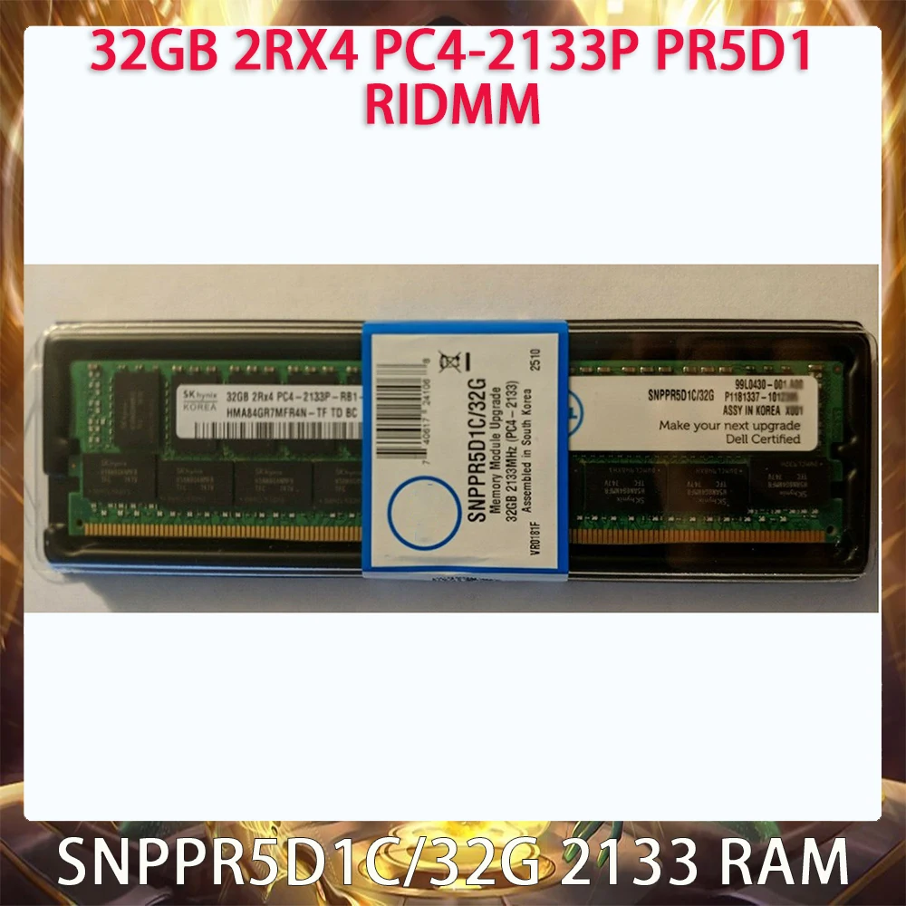 

SNPPR5D1C/32G 2133 RAM для DELL 32GB 2RX4 PC4-2133P PR5D1 RIDMM Серверная память работает отлично, быстрая доставка, новинка