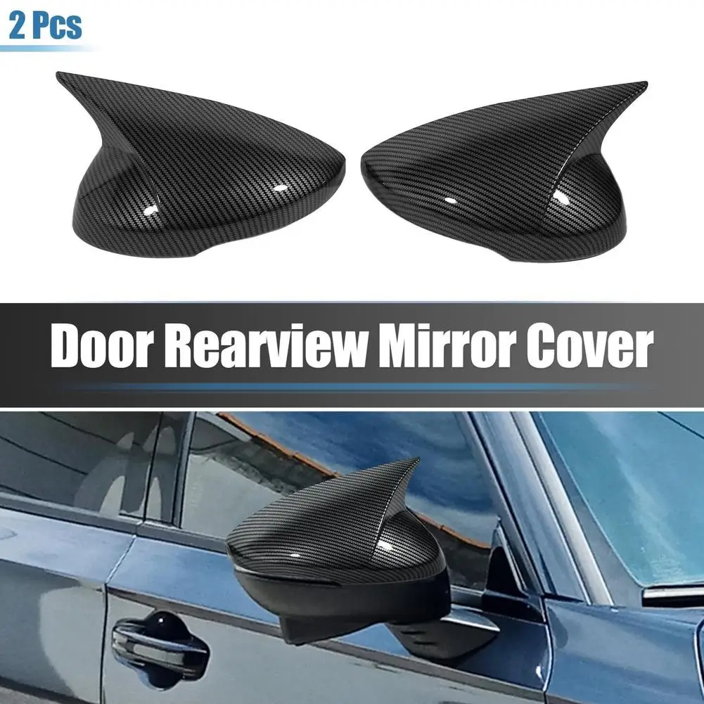 1 Pair Car Door Rearview Mirror Cover Cap ABS Carbon Fiber Pattern Anti-scratch Back Trims Exterior Parts For Civic 22 11th