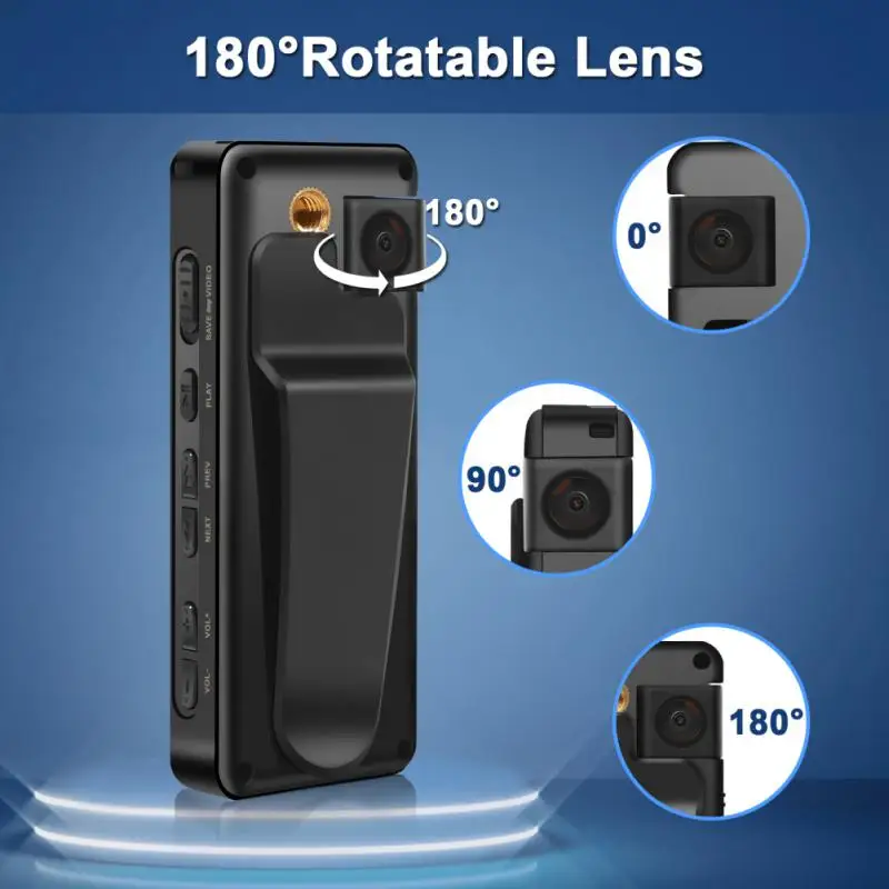 

New A32 1080P HD Mini Camera Camcorder Body Worn Police Cam Small 180° Rotating Bike Camera Sports DV Car DVR Wide Angle Bodycam