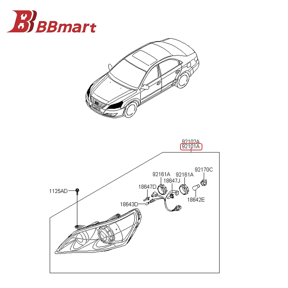 

92101-0R500 BBmart Auto Parts 1 Pcs Head Light LED Headlamp Left For Hyundai SONATA 09 Factory Low Price Car Accessories