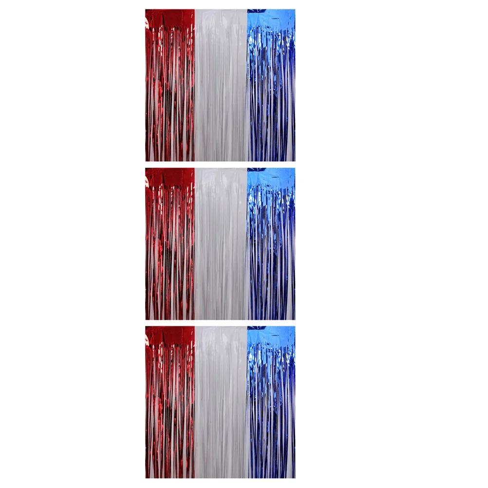 

Curtain Day Party Fringe July 4Th Tinsel Independence Backdrop Decoration Decorations Patriotic Curtains Memorial Metallic Decor