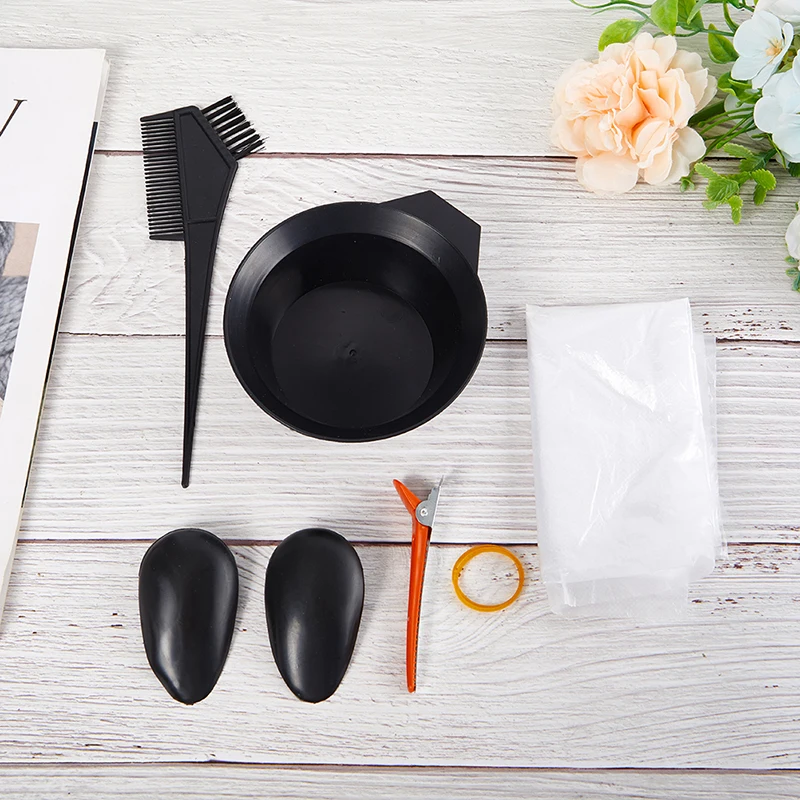 

11Pcs Home Salon Hair Dyeing Brush Hair Dyeing Cream Bowl Coloring Brush Comb Earcap Clips Dyeing Cape Kits Hair Tint Tool
