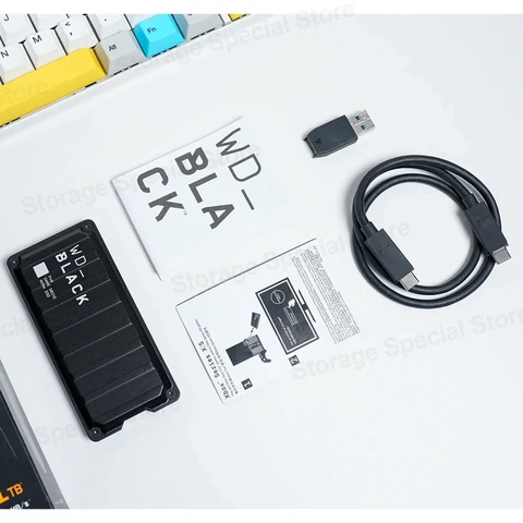 Игровой привод WD_BLACK P40, портативный внешний твердотельный накопитель SSD, высокая скорость до 2000 Мб/с, RGB подсветка для Playstation Xbox, ПК
