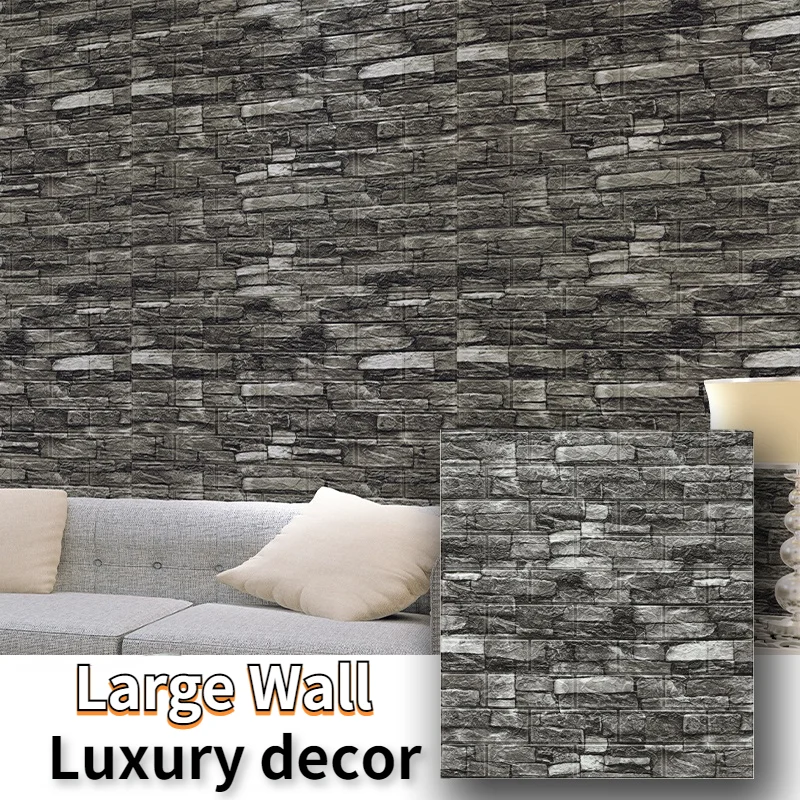 

10PCS 3D Imitation Brick Wall Stickers Panel Waterproof Foam Self Adhesive Wallpaper Living Room Large Wall Modern Luxury Decor