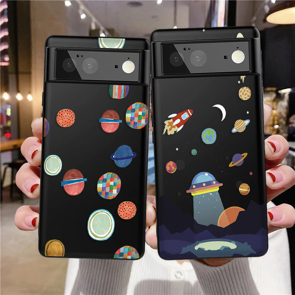 

Space Planet Astronaut Case for Google Pixel 4 4a 5G XL 6 Pro 4 XL 3 3XL 3a 5 5a 5G Fundas Protection Shell Silicone Cover