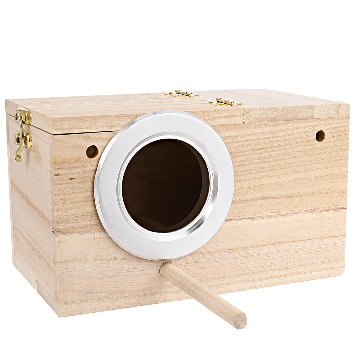 

Bird House Parakeet Vertical Version Nesting Holder Watching Bamboo Wood Window