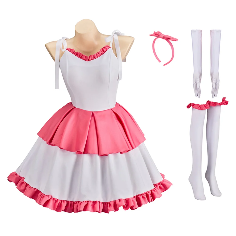 Идеальный синий костюм Мимы для косплея розовое платье-труба без бретелек с