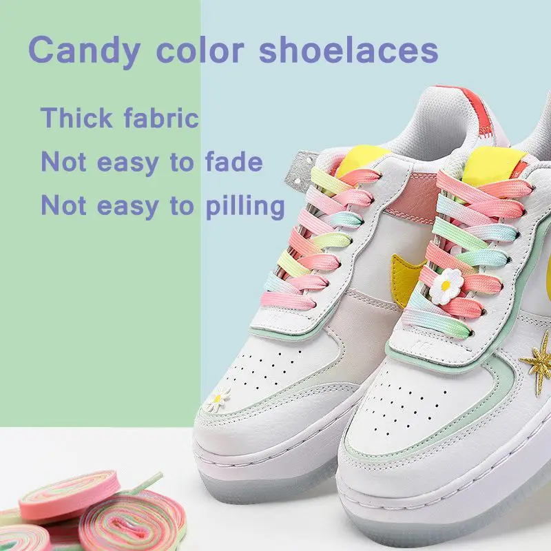 

Gradient Shoelaces For Women Casual Shoes Elastic Laces For Sneakers Running Shoes Rainbow Strings Accessories 80/100/120/140CM