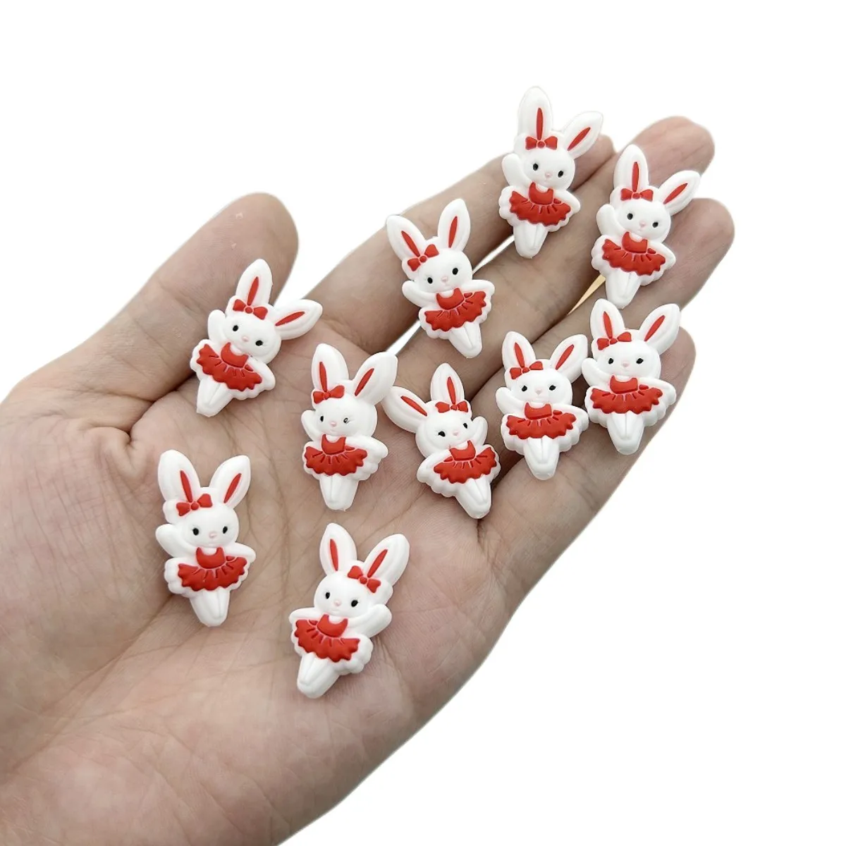 

10pc/lot Silicone Rabbit Beads Baby Teething Pacifier Chains Necklace Accessories Safe Food Grade Nursing Chewing BPA Free Gift