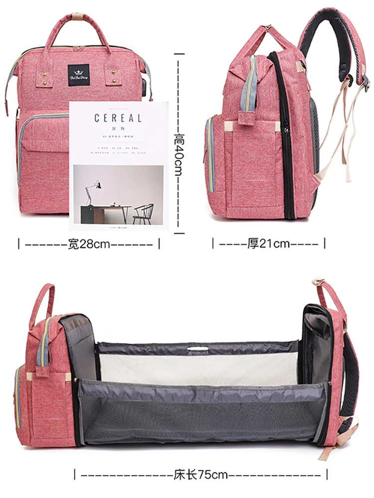 

Diaper Bag Backpack Multifunction Travel Back Pack Maternity Baby Changing Bags with USB Large Capacity Waterproof and Stylish
