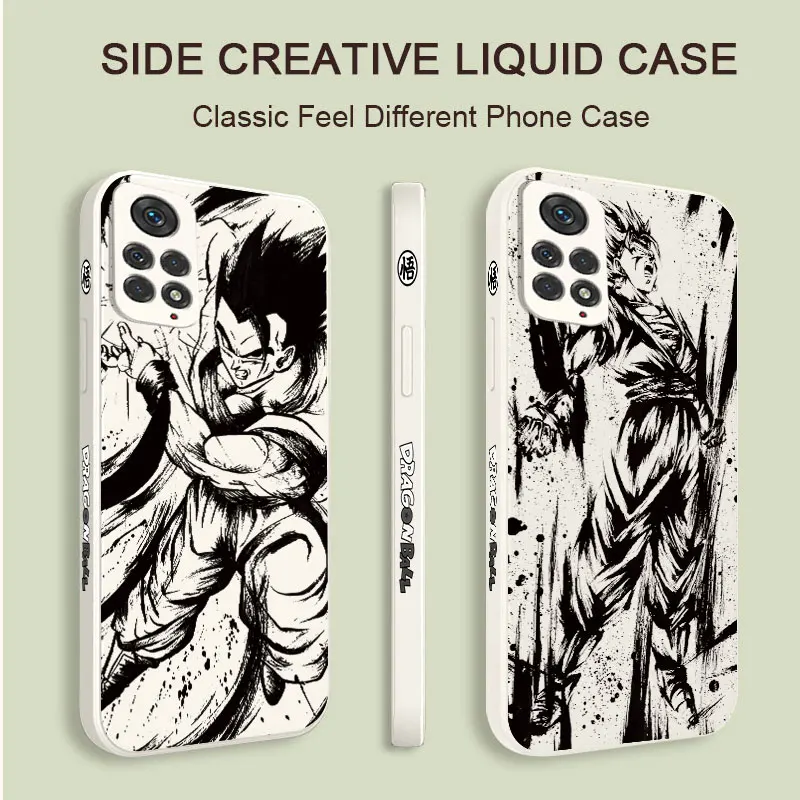 

Phone Case for Samsung Galaxy S23 S22 Ultra S21 S20 FE S10 S9 S8 Plus S7 S6 Shockproof Liquid Silicone Soft Cover DBZ Gohan Goku