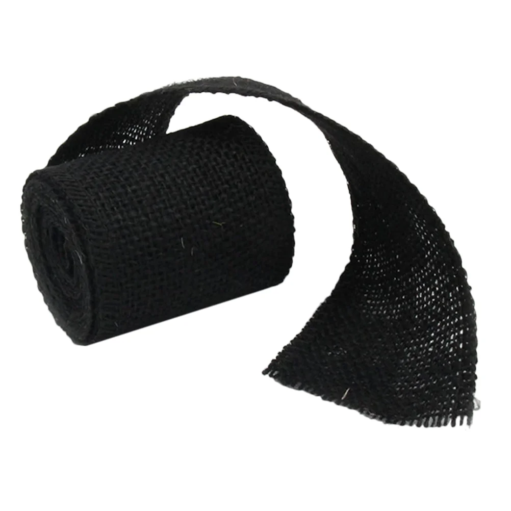 2 м черный свадебный декор Рождественская лента для поделок мешковина