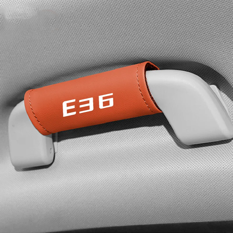 1PCS Nappa Leather Car Interior Door Handle Protective Cover Roof Universal Anti-Slip For BMW E36 Accessories
