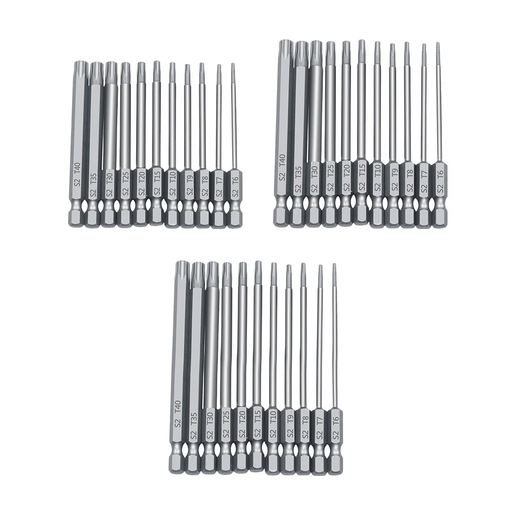 

Набор из 11 насадок для отверток, шестигранная ручка, 1/4 дюйма, сплав, сталь, Torx, деревообрабатывающие высокоточные гайки, аксессуары 150 мм