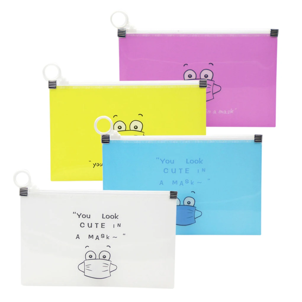 

mask storage bag, mask storage pouch, mask travel bag, mask travel pouch, face mask holder bag Cartoon Design Mask Storage Bag
