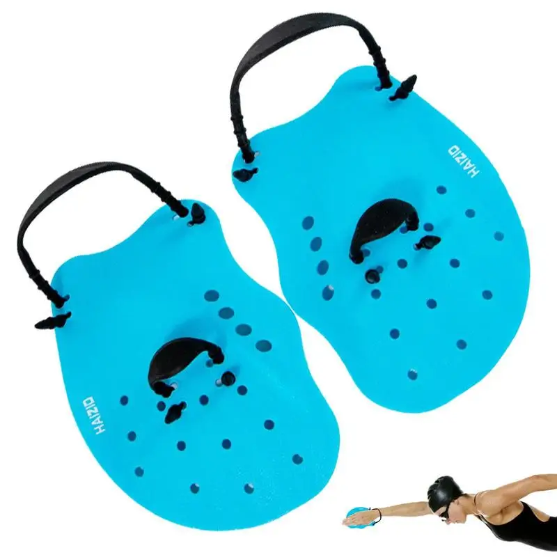 

Swimming Gloves For Kids Silicone Adjustable Webbed Swim Paddles Portable Adults Swimming Gear With Drainage Holes Reusable