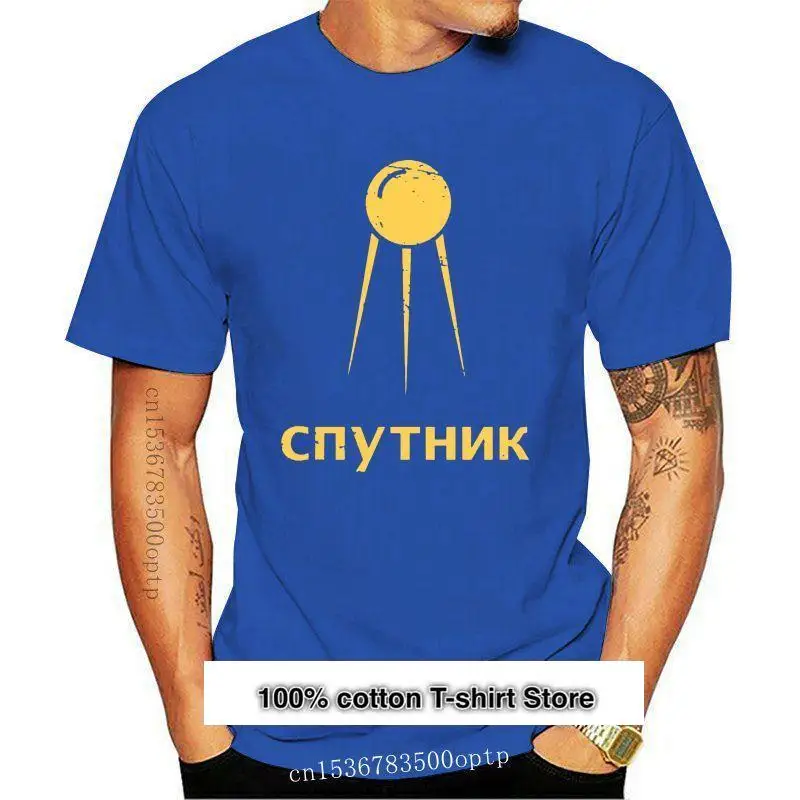 

Camiseta básica holgada de algodón para primavera y otoño, camisa de diseño con letras de S-3xl, Retro, Sputnik, nueva