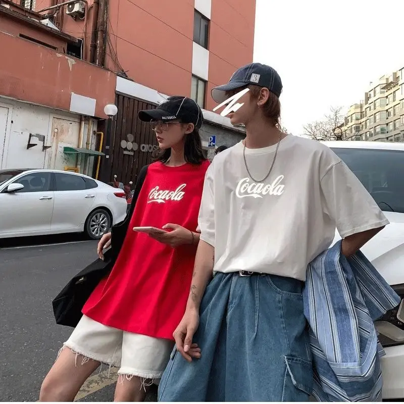 Суперпопулярная женская футболка с коротким рукавом Coca-Cola свободная