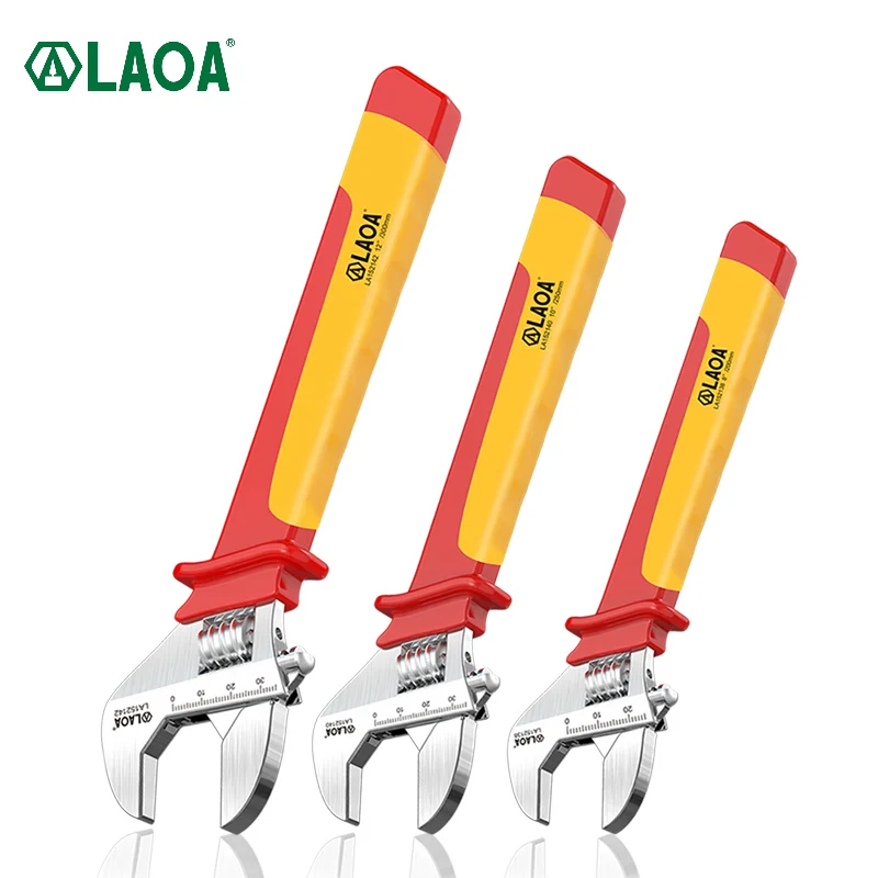 

LAOA VDE Insulated adjustable wrench Size8/10/12 inch Adjustable opening electrician anti-electricity maintenance pressure 1000V