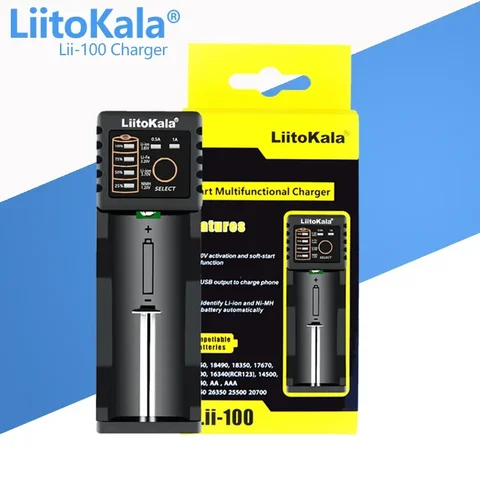 LiitoKala Lii-100C Lii-100B Lii-10018650 Зарядное устройство для аккумуляторов