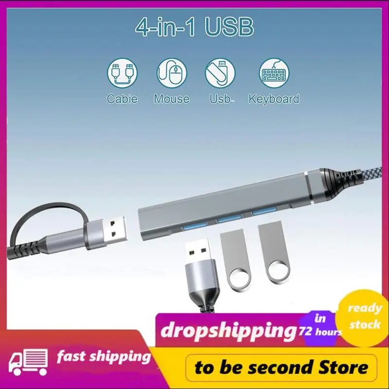 

High Speed Type C Hub Usb3.0 4 Port Multi Splitter Adapter Usb3.0 Expansion Hub Ethernet Adapter Laptop Converter Portable 5gpbs
