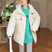 2022 winter women oversized parkas coat fashion solid thick warm hooded padded coat casual winter outwear jacket parkas