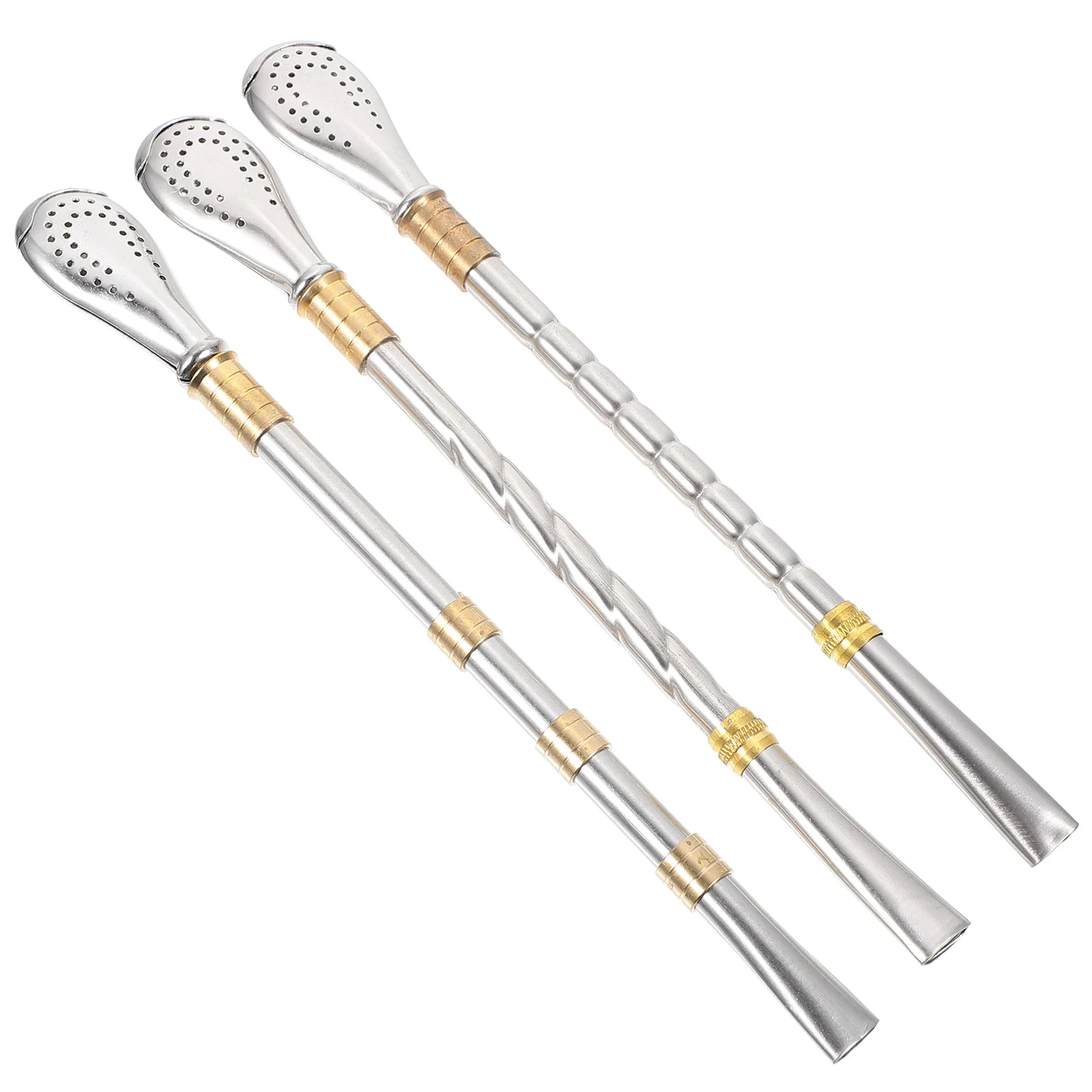 

Spoon Straw Cocktail Spoons Drink Serving Filter Metal Stirrer Straws Mixing Steel Stainless Stirring Drinking Beverage Ice