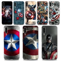 clear soft phone case for samsung galaxy note 20 ultra 5g 8 9 10 lite plus a50 a70 a20 a01 cover captain america shield marvel