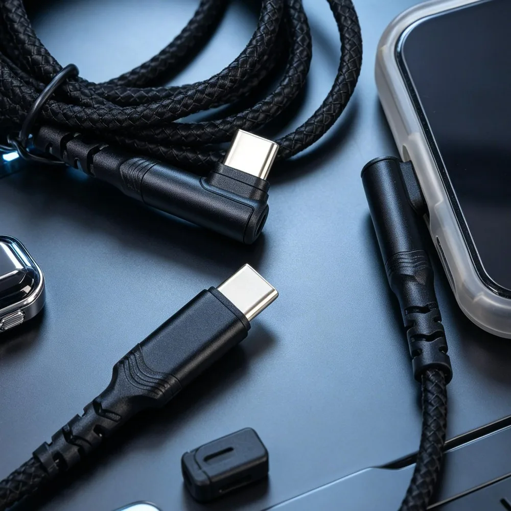 Кабель USB C-USB C мощностью 100 Вт, 90-градусный кабель для передачи данных для iPad, MacBook Pro, Xiaomi, Samsung, Huawei, кабель для быстрой зарядки, двойной кабель для передачи данных TypeC (art.: 3920da7c9ff8a) - 3920da7c9ff8a