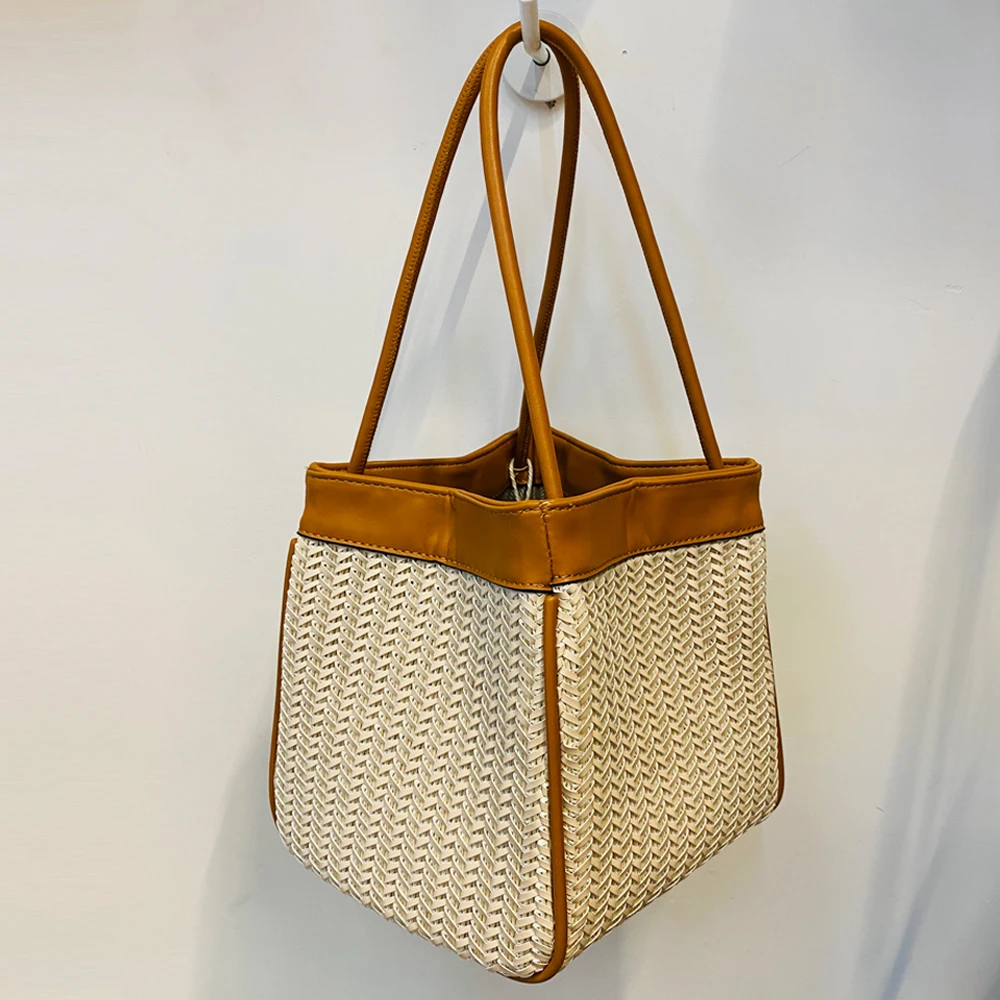

Handmade Weave Casual Bucket Bag Handbag Luxury Designer Bag For Women 2023 New Fashion High Quality Underarm Shoulder Bag Purse
