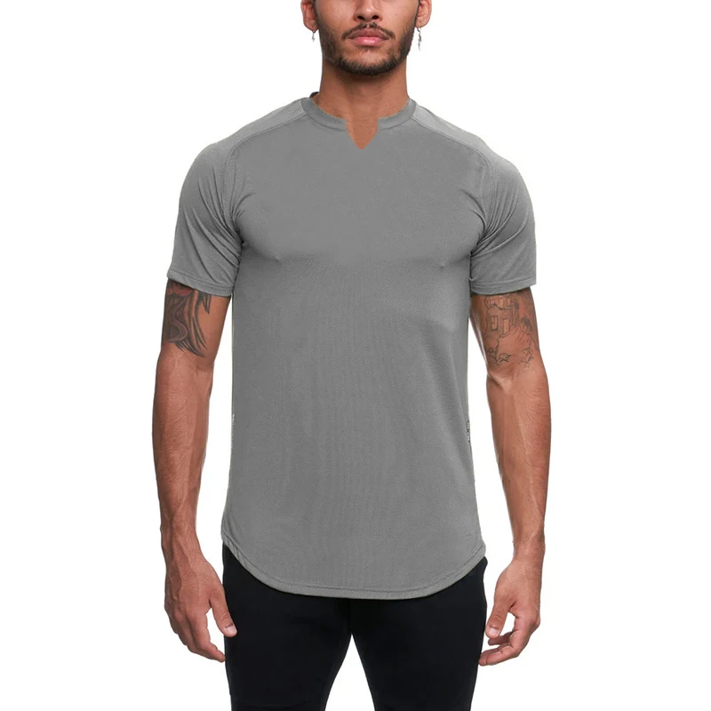 

B8939 Mens Casual V-hals Korte Mouwen T-shirt Slim Fit T-shirt Mannen Skinny Casual Zomer Tshirt Camisetas hombre M-2XL