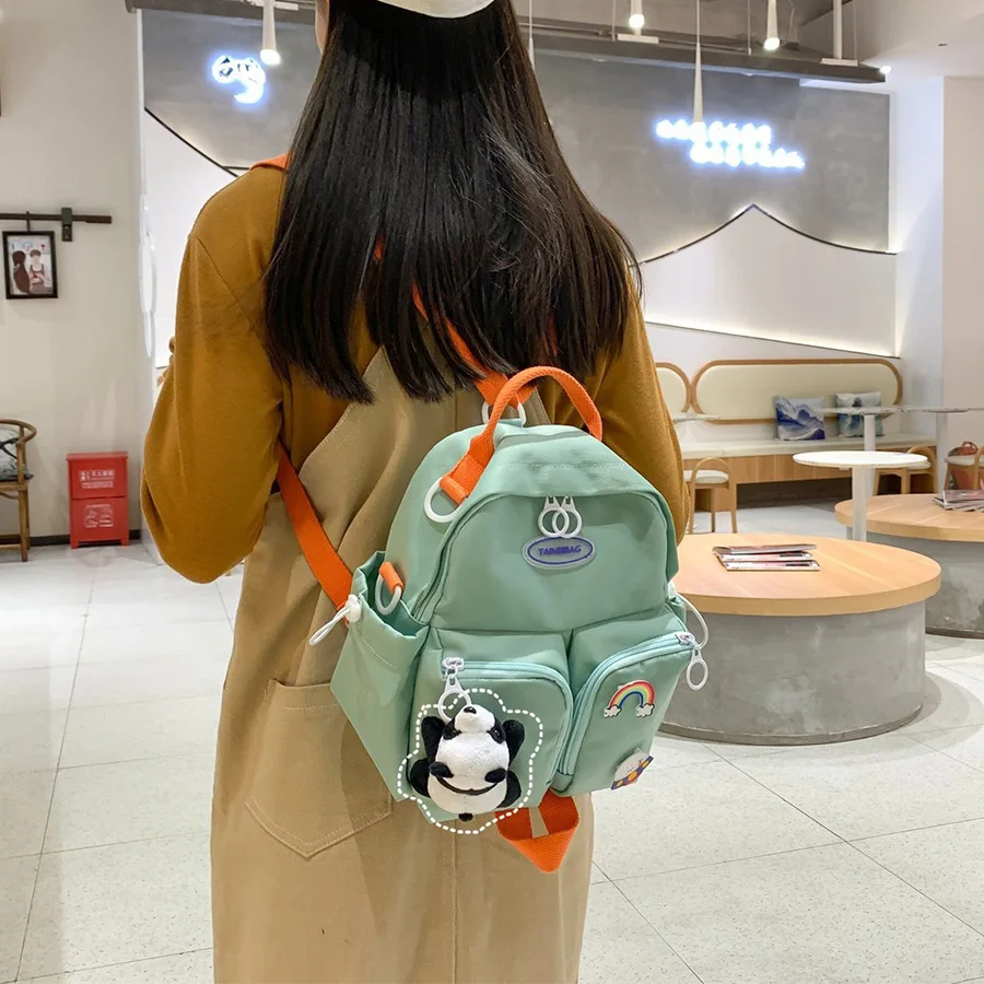 Super Nette Rucksack Frauen Candy Farben Rucksäcke Panda Kleine Schule Schulter Taschen für Teenager Mädchen Kawaii Weibliche Geldbörse Neue