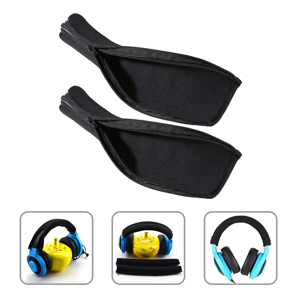 

2Pcs Headband Cover Durable Zipper Closure Professional Headphone Headband Cover Headband Pad Protector