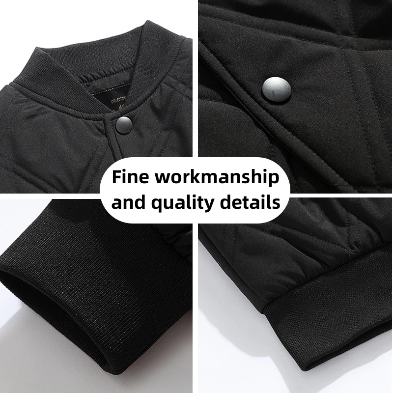 Autumn and winter diamond plaid warm cotton Jacket Men's fashion casual baseball collar cotton Jacket Trendy cotton clothes