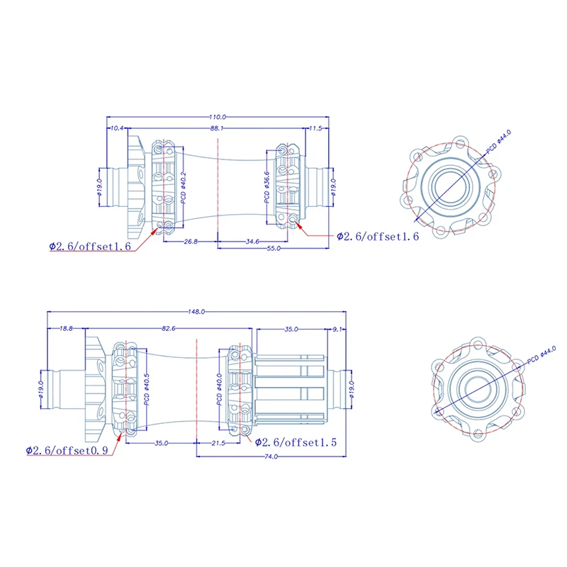 RCRW 36T Ratchet SL Boost Велосипедная втулка 6 болтов Диск 28 отверстий 15x110 12x148 Shiman/HG XD