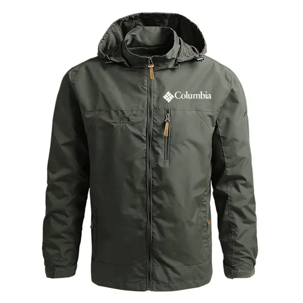 

2023 New Columbia Men's Sprint Jacket Lightweight Coat Camping Mountaineering Fashion Hooded Jacket Windproof Coat