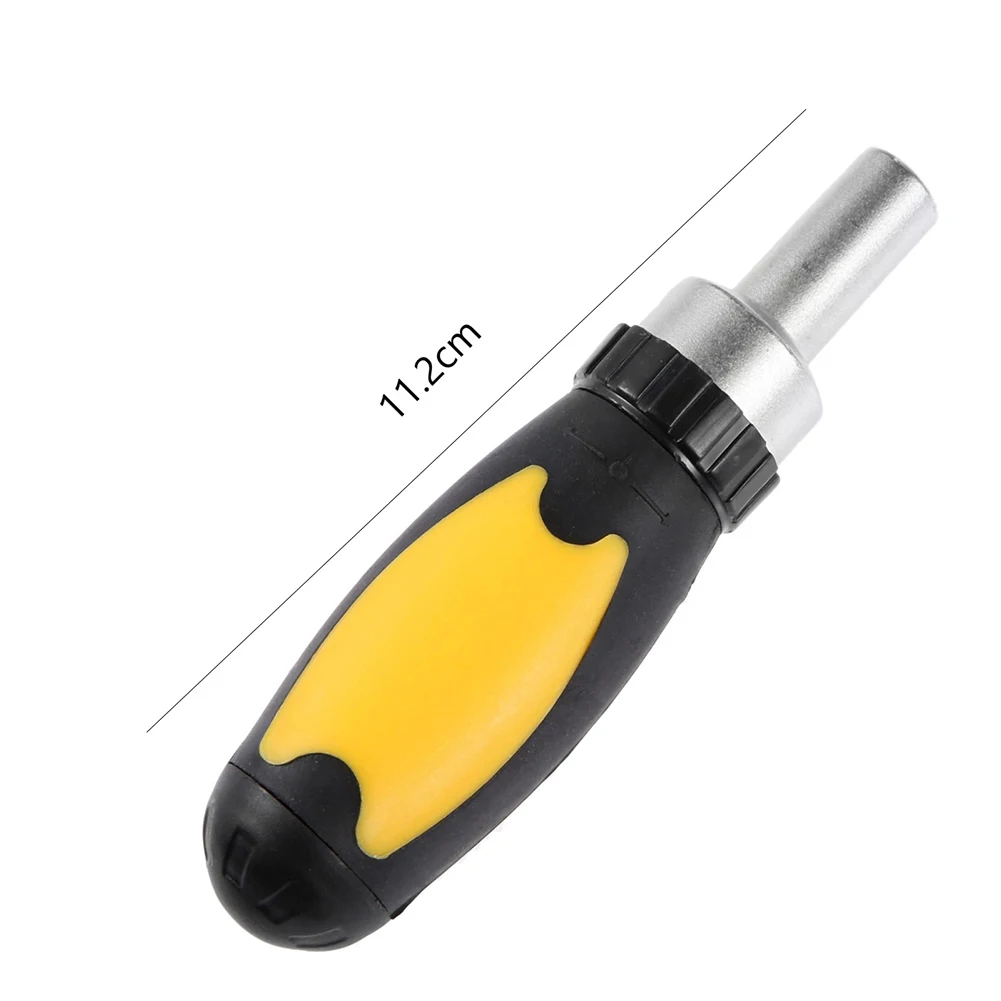 

1pc 1/4 Inch 6.35MM Screwdriver Handle Home Repair Hand Tool Pink Multifunction Ratchet Screw Driver With Rubber