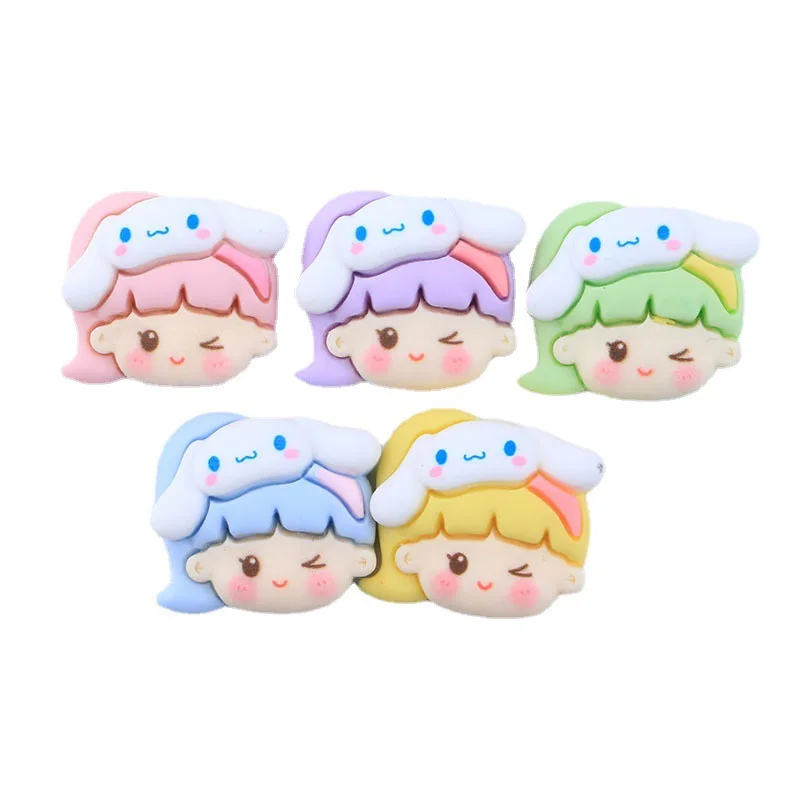 

10Pcs Kawaii Cartoon Creative Cinnamoroll Girl Plastic Resin DIY Cream Glue Phone Case Refrigerator Sticker Accessories Patch